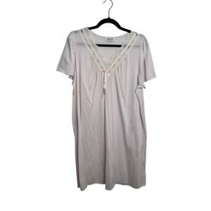 Vintager Vanity Fair Nylon Blush Pink Nightgown Large
